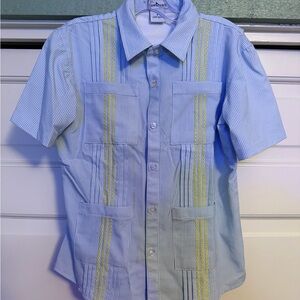 Blue Quail Boys Size 6 Short Sleeve Guayabera Button Down